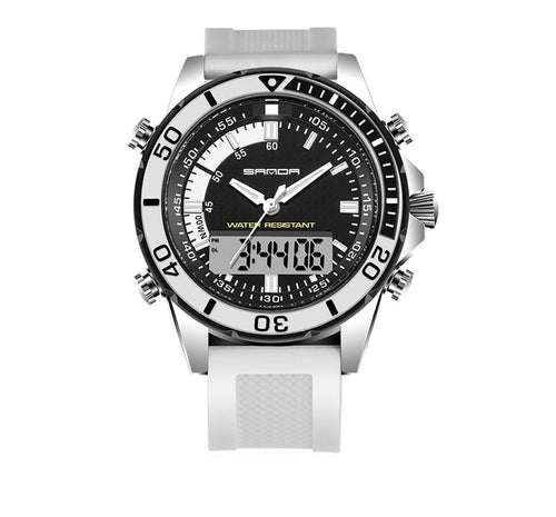 SANDA 003 Digital Watch for Man High Hardness Mineral Mirror Multi