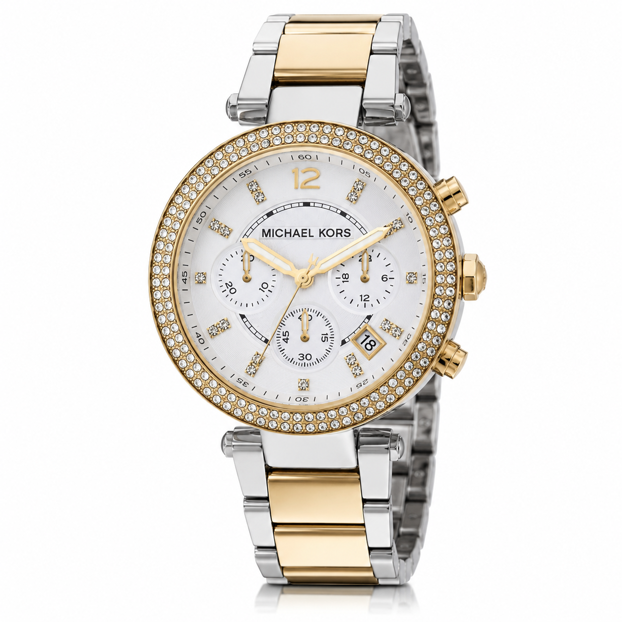 MICHAEL KORS- Parker Two-Tone Crystal Chronograph