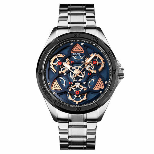 SKVEI- Men's Steel Band Wind Quartz Watch