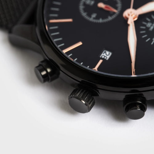 Midnight Rose Mesh-Belt Watch