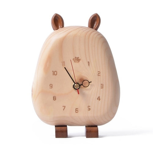 Wooden Animal Desk Clock